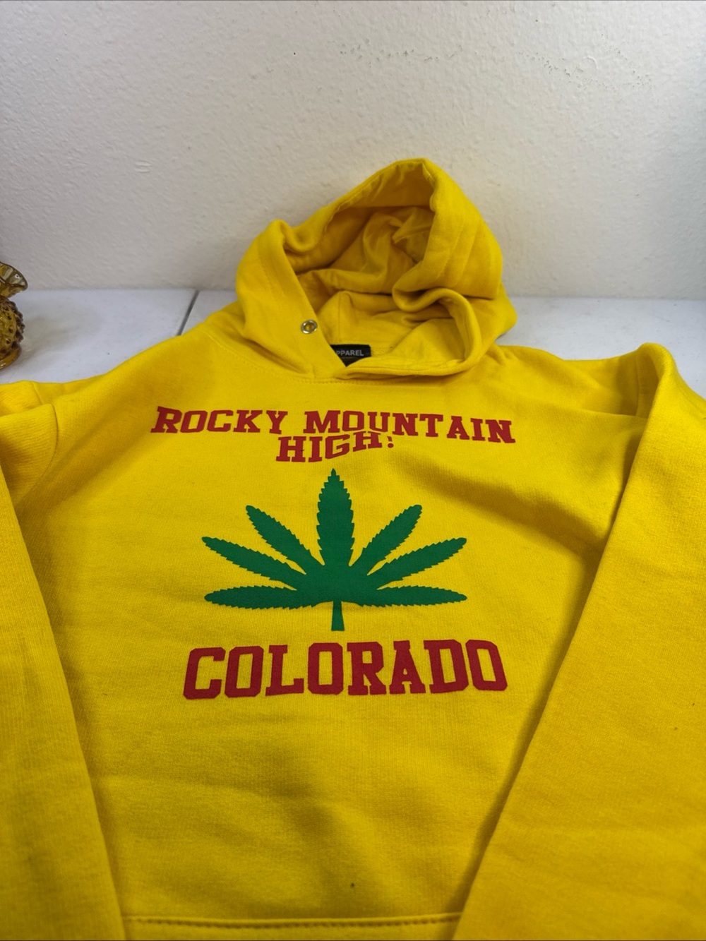 Rocky Mountain High Colorado Yellow Hoodie Sweater K2 Apparel large